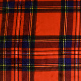 Polaire doudou imprimée tartan orange sanguine