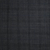100% Prince of Wales wool tailoring fabric, black, blue, dark gray background