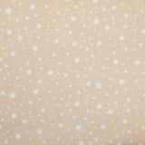 Piqué de coton imprimé étoiles fond beige