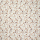 Coton imprimé au gré du vent marron fond blanc