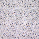 Coton imprimé champêtre bleu fond blanc