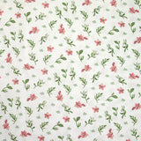 Coton imprimé envole céleste rose et vert fond blanc