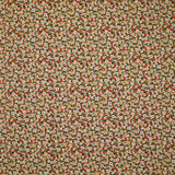 Coton imprimé s'épanouir vert, rouge et beige