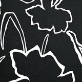 Viscose imprimée grande forme blanc fond noir