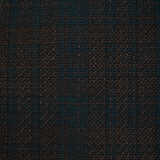 Tweed de polyester marron foncé et bleu canard