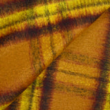 Laine mélangée peignée rayure camel et jaune