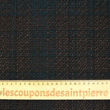 Tweed de polyester marron foncé et bleu canard