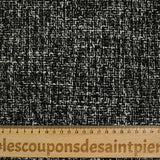 Tweed polyester noir et blanc effet chiné
