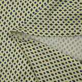 Maille de viscose fine imprimée losange bleu fond écru