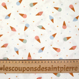 Cotton printed icy cones white background