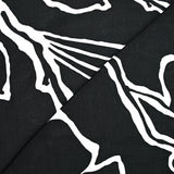 Viscose imprimée grande forme blanc fond noir