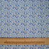 Algodón impreso florece con azul, blanco y verde