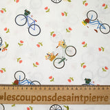 Cotton printed bike ride white background