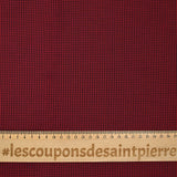 Coton tissé teint à carreaux bordeaux et bleu foncé