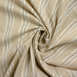 Polyester et lin à rayures lurex argent Margot fond naturel
