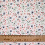 Coton imprimé amour passion rose et vert d'eau