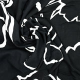 Viscose imprimée grande forme blanc fond noir