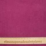 Velours polyester côtelé magenta