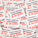 Étiquettes tissées Un peu, beaucoup, passionnément - x5