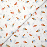 Cotton printed icy cones white background