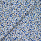 Algodón impreso florece con azul, blanco y verde