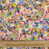 Polycoton imprimé cachemire multicolore