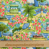 Polycoton imprimé bel été à la plage