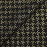 Tweed de laine mélangée pied de poule doré fond noir