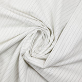 Voile de coton rayé noir fond blanc