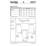 Patron Burda n°6937 : Jupe
