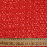 Dentelle polyester losange satiné rouge