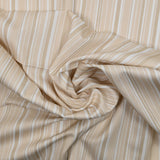 Piqué de coton imprimé Rayure fond beige