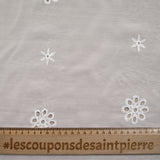 Mousseline brodée Enora blanc