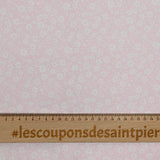 Piqué de coton imprimé fleurs printanière fond rose clair