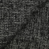 Tweed polyester noir et blanc effet chiné