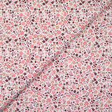 Cotton print pink floral white background