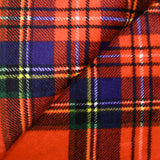 Polaire doudou imprimée tartan orange sanguine