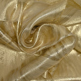 Jacquard fin en polyester métallisé doré