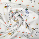 Cotton printed bike ride white background