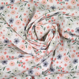 Coton imprimé amour passion rose et vert d'eau