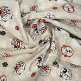 Coton imprimé miaou miaou fond beige