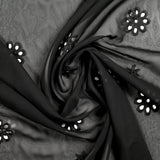 Mousseline brodée Enora noir