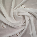 Mousseline brodée Enora blanc