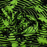 Viscose imprimée palmiers et rayures vert et noir