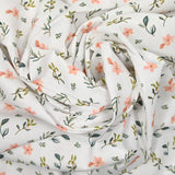 Coton imprimé envole céleste rose et bleu fond blanc