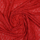 Dentelle polyester losange satiné rouge
