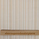 Piqué de coton imprimé Rayure fond beige