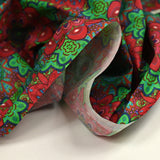 Coton imprimé mandala rouge, vert et bleu