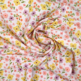 Cotton Printed Love Passion Rose and mustard