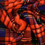 Polaire doudou imprimée tartan orange sanguine